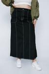 NastyGal Plus Size Exposed Stitch Twill Maxi Skirt thumbnail 3