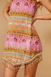 NastyGal Tile Glitter Beaded Halterneck Cover Up Mini Dress thumbnail 2