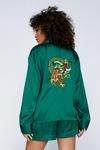 NastyGal Embroidered Dragon Shirt & Shorts PJ Set thumbnail 1