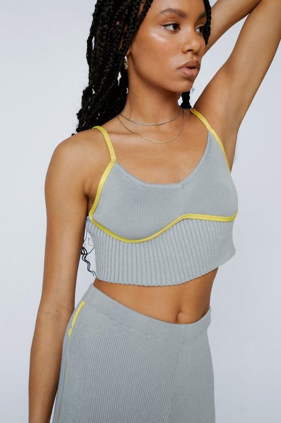 NastyGal Contrast Piping Knitted Lounge Corset Top 1