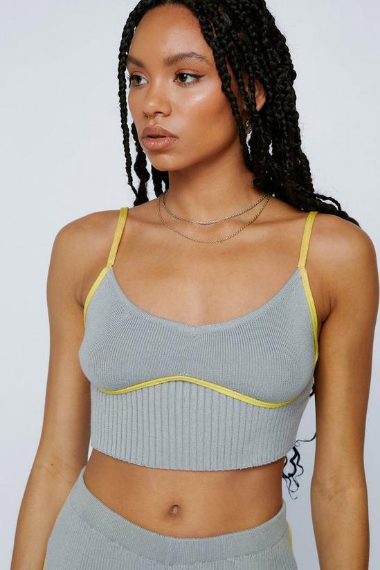 NastyGal Contrast Piping Knitted Lounge Corset Top 2