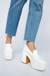 NastyGal Faux Leather Pearlised Heeled Platform Loafers thumbnail 1