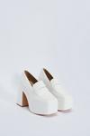 NastyGal Faux Leather Pearlised Heeled Platform Loafers thumbnail 4