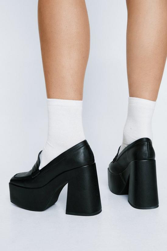 NastyGal Faux Leather Heeled Loafers 2