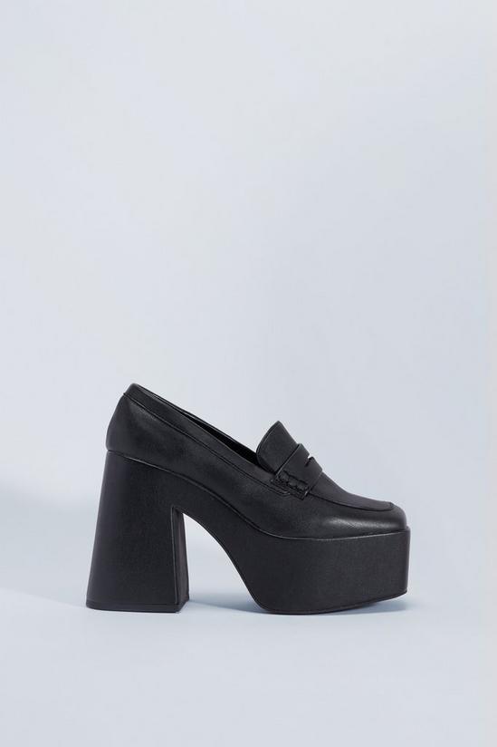 NastyGal Faux Leather Heeled Loafers 3
