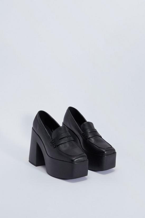 NastyGal Faux Leather Heeled Loafers 4