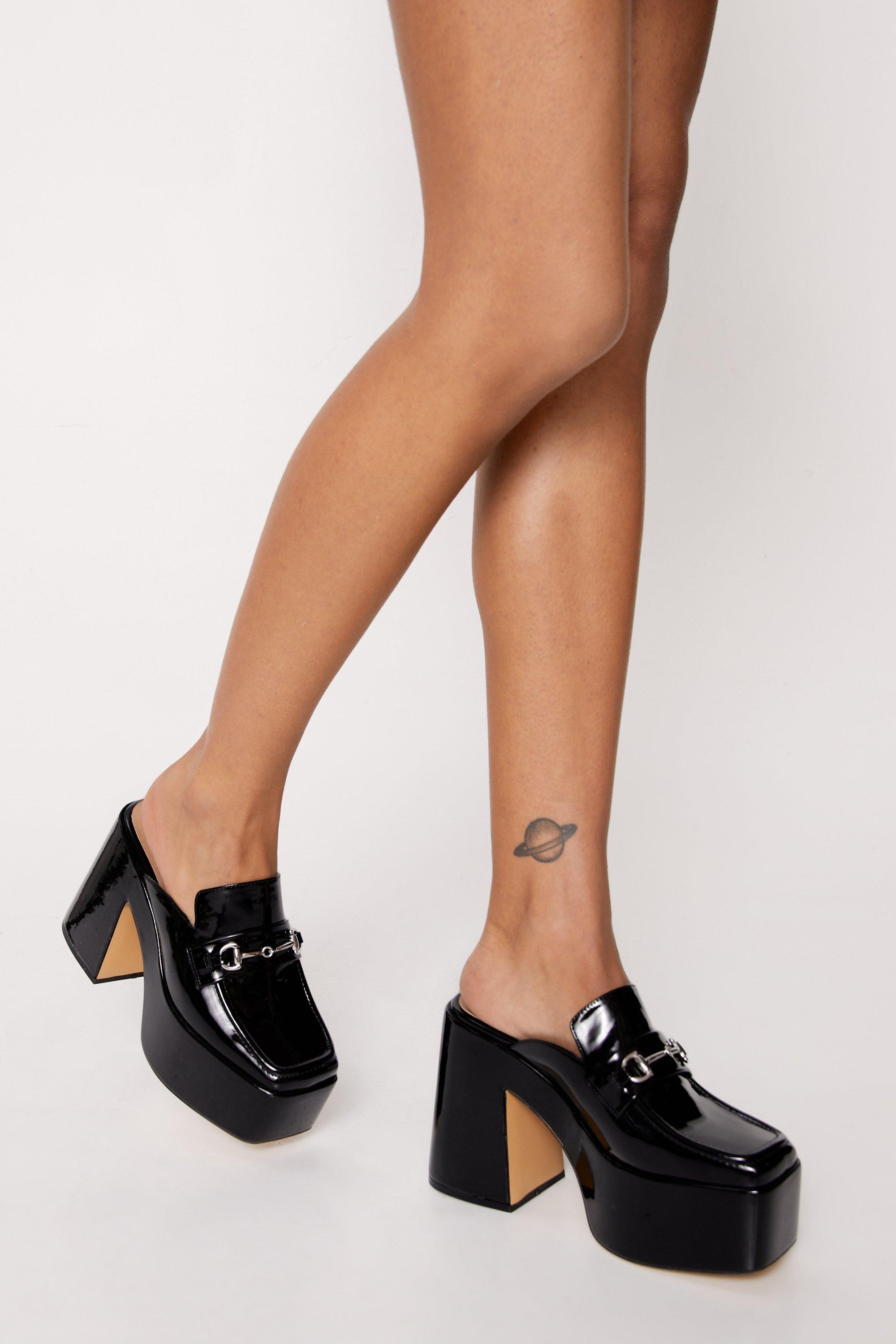 Heeled store platform loafers