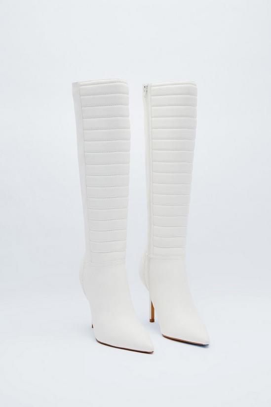 NastyGal Faux Leather Padded Knee High Boots 4