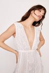 NastyGal Bridal Embroidery Lace Plunge Maxi Dress thumbnail 2
