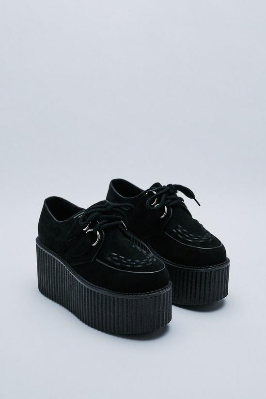 NastyGal Faux Suede Extreme Platform Creeper Shoes 4