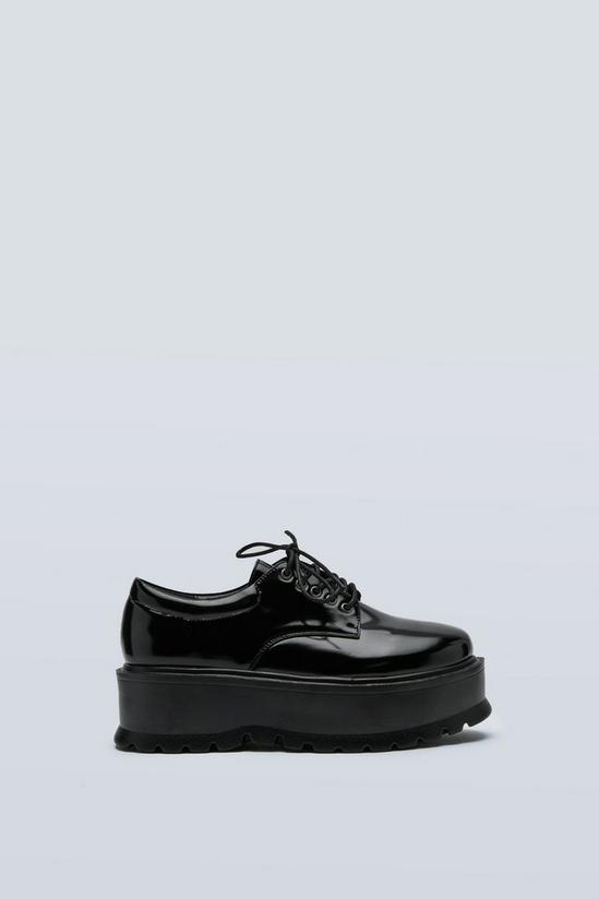 NastyGal Lace Up Patent Platform Loafers 3