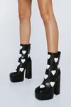 NastyGal Faux Leather Heart Platform Ankle Boots thumbnail 2