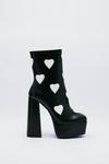 NastyGal Faux Leather Heart Platform Ankle Boots thumbnail 3