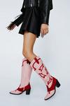 NastyGal Leather Colorblock Cowboy Boots thumbnail 1