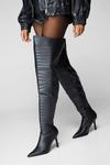 NastyGal Faux Leather Padded Motocross Thigh High Boots thumbnail 3