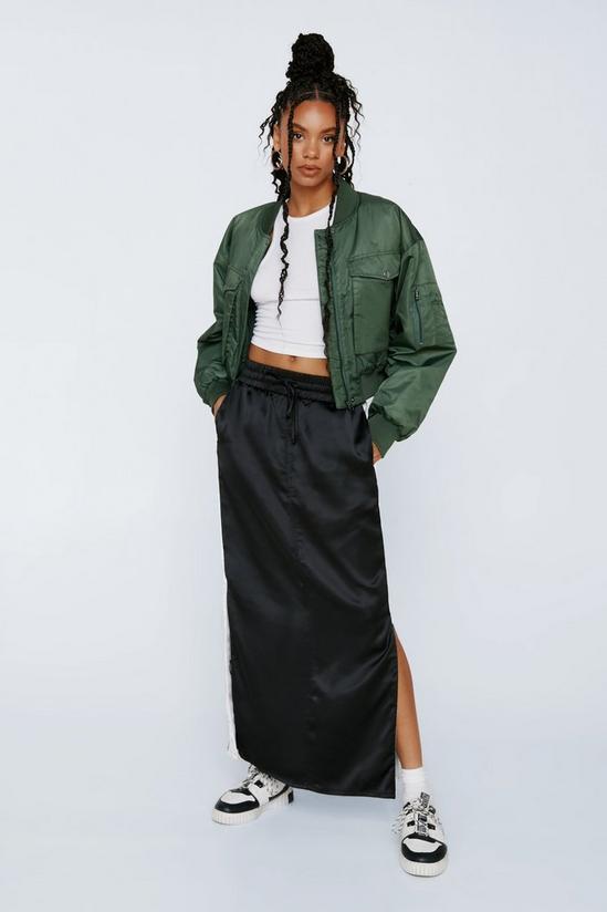 NastyGal Embroidered Star Taping Detail Satin Maxi Skirt 2