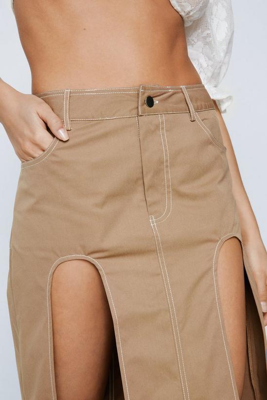 NastyGal Contrast Stitch Cut Out Detail Maxi Skirt 2