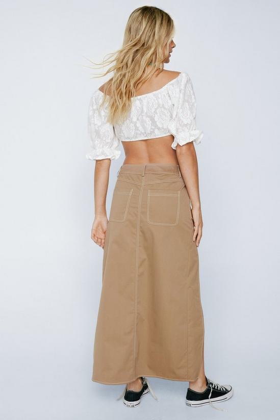 NastyGal Contrast Stitch Cut Out Detail Maxi Skirt 4