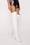 NastyGal Faux Leather Padded Motocross Thigh High Boots thumbnail 2