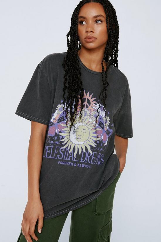 NastyGal Celestial Dreams Graphic Oversized T-shirt 1