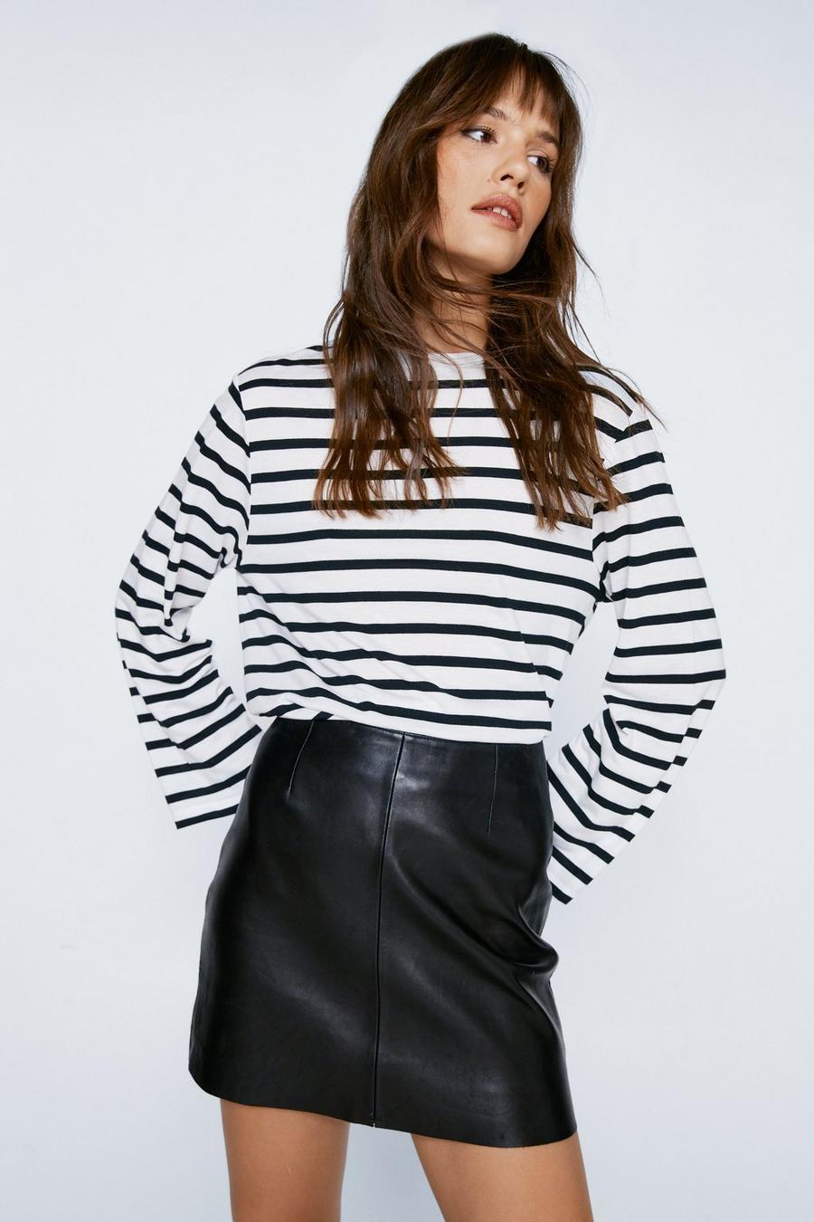 Stripe Relaxed Long Sleeve Striped T-shirt image number 1