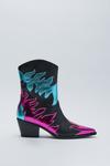 NastyGal Faux Leather Flame Contrast Cowboy Boots thumbnail 3