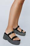 NastyGal Faux Leather Double Strap Embellished Platform Sandals thumbnail 1