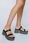 NastyGal Faux Leather Double Strap Embellished Platform Sandals thumbnail 2