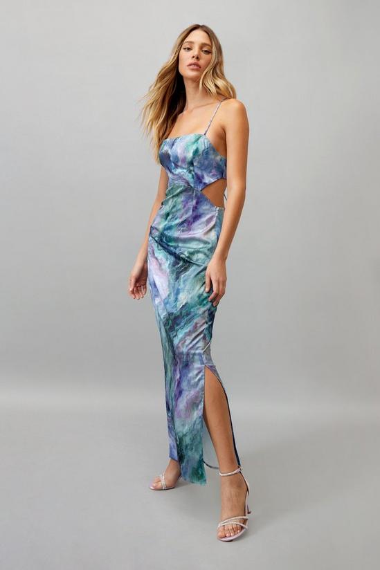 NastyGal Strappy Marble Tie Back Maxi Dress 1