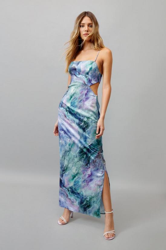 NastyGal Strappy Marble Tie Back Maxi Dress 2