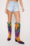 NastyGal Leather And Suede Color Block Cowboy Boots thumbnail 1