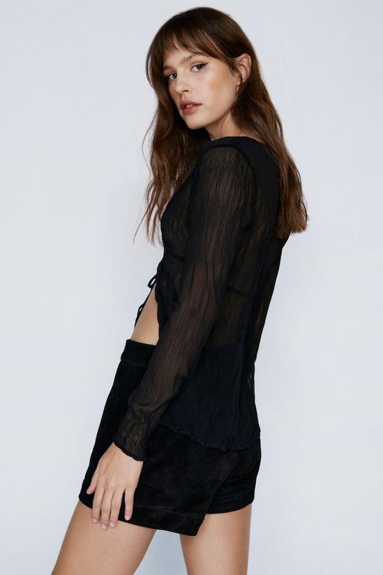 NastyGal Real Suede Lace Front Shorts 4