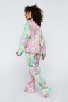 NastyGal Satin Floral Print Colour Block Pyjama Trousers Set thumbnail 3