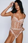 NastyGal Strawberry Embroidered Ruffle Underwire Bodysuit thumbnail 3