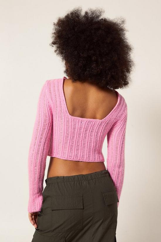 NastyGal Ribbed Corset Detail Knitted Top 4