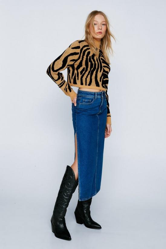 NastyGal Lounge Animal High Neck Knitted Jumper 2
