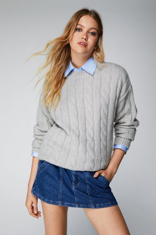NastyGal Cable Knit Oversized Longline Jumper 1