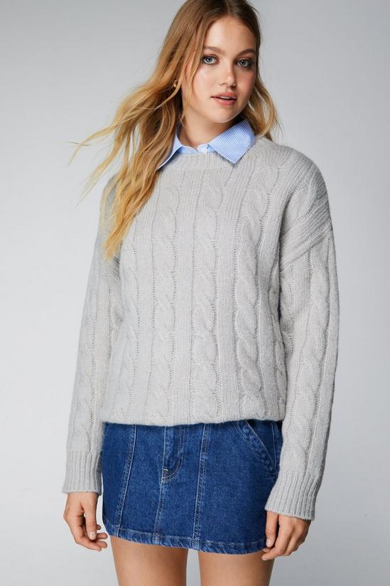 NastyGal Cable Knit Oversized Longline Jumper 3