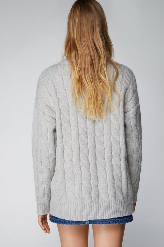 NastyGal Cable Knit Oversized Longline Jumper 4