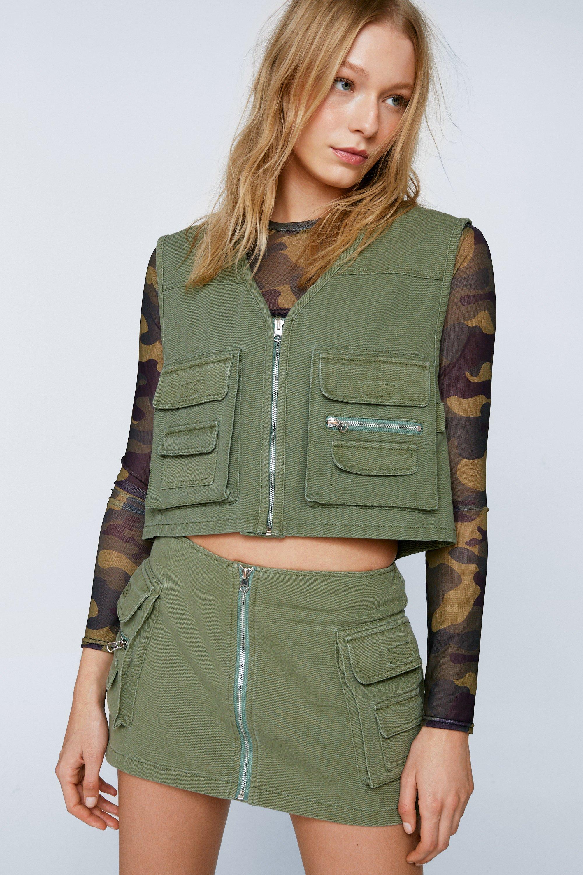 Cropped shop utility vest