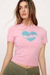NastyGal Not Your Baby Lace Trim T-shirt thumbnail 2