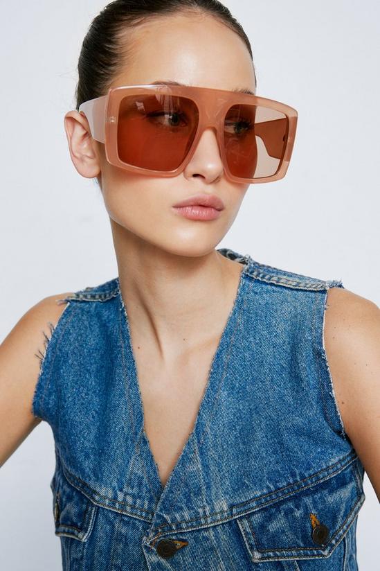 NastyGal Oversized Square Colored Lens Sunglasses 1