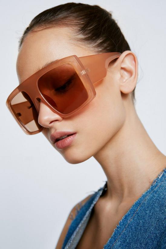 NastyGal Oversized Square Colored Lens Sunglasses 2
