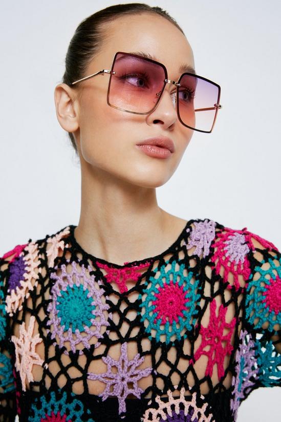 NastyGal Ombre Colored Lens Oversized Sunglasses 2