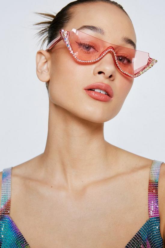 NastyGal Embellished Cateye Colored Lens Sunglasses 1