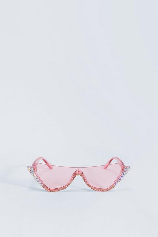 NastyGal Embellished Cateye Colored Lens Sunglasses 3