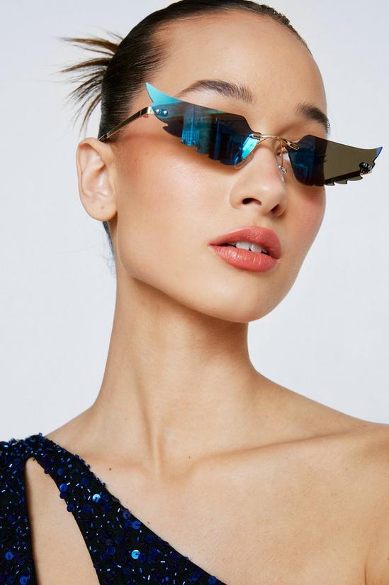 NastyGal Wing Shape Colored Lens Sunglasses 1