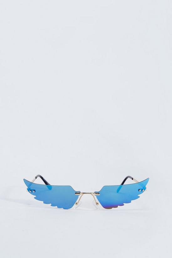 NastyGal Wing Shape Colored Lens Sunglasses 3