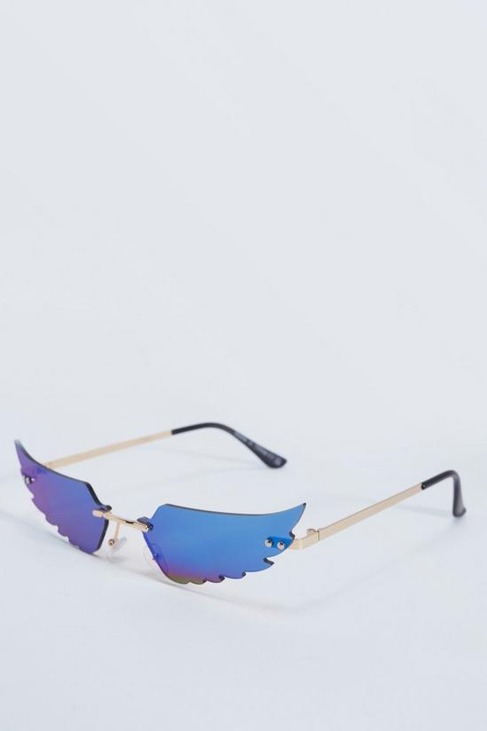 NastyGal Wing Shape Colored Lens Sunglasses 4