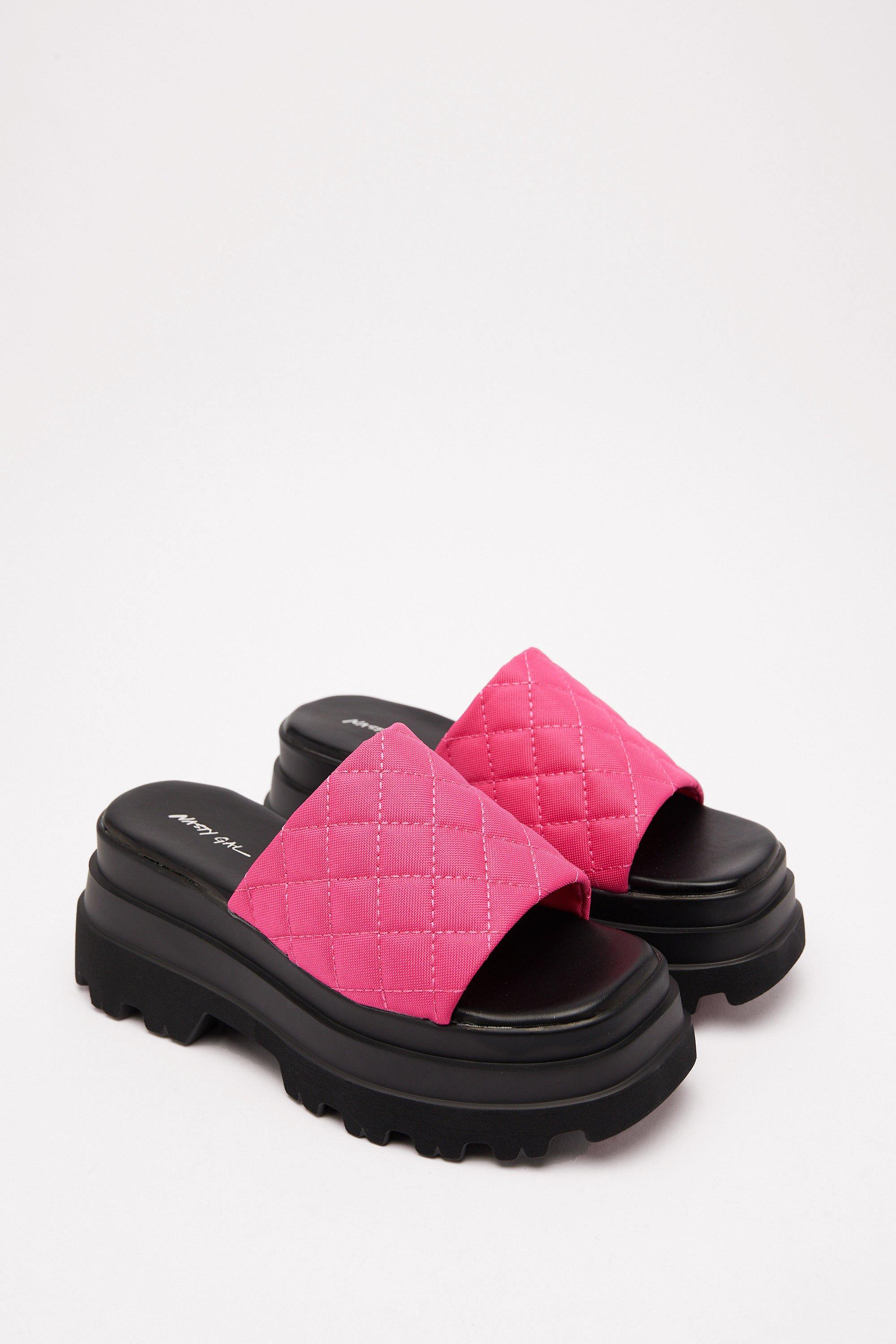 Quilted best sale platform sandals